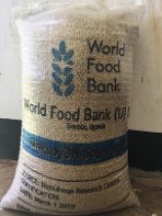 A World Food Bank bag of Gold Standard soybean seed